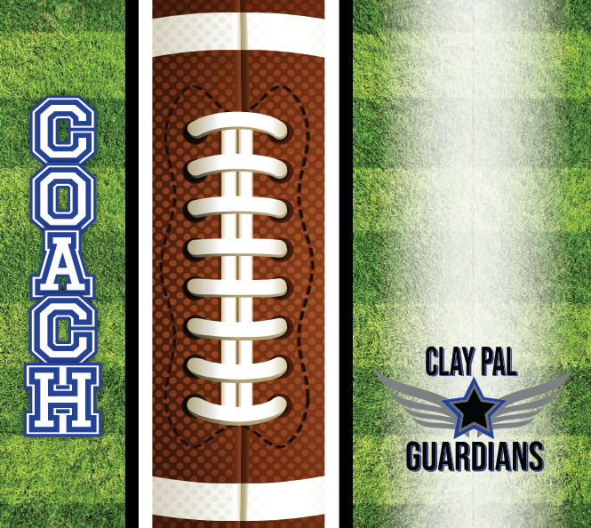 Football Tumbler (AVAILABLE in 4 STYLES see photos) Clay PAL Duo Hydrosport and Clear Lid Tumbler 20 oz