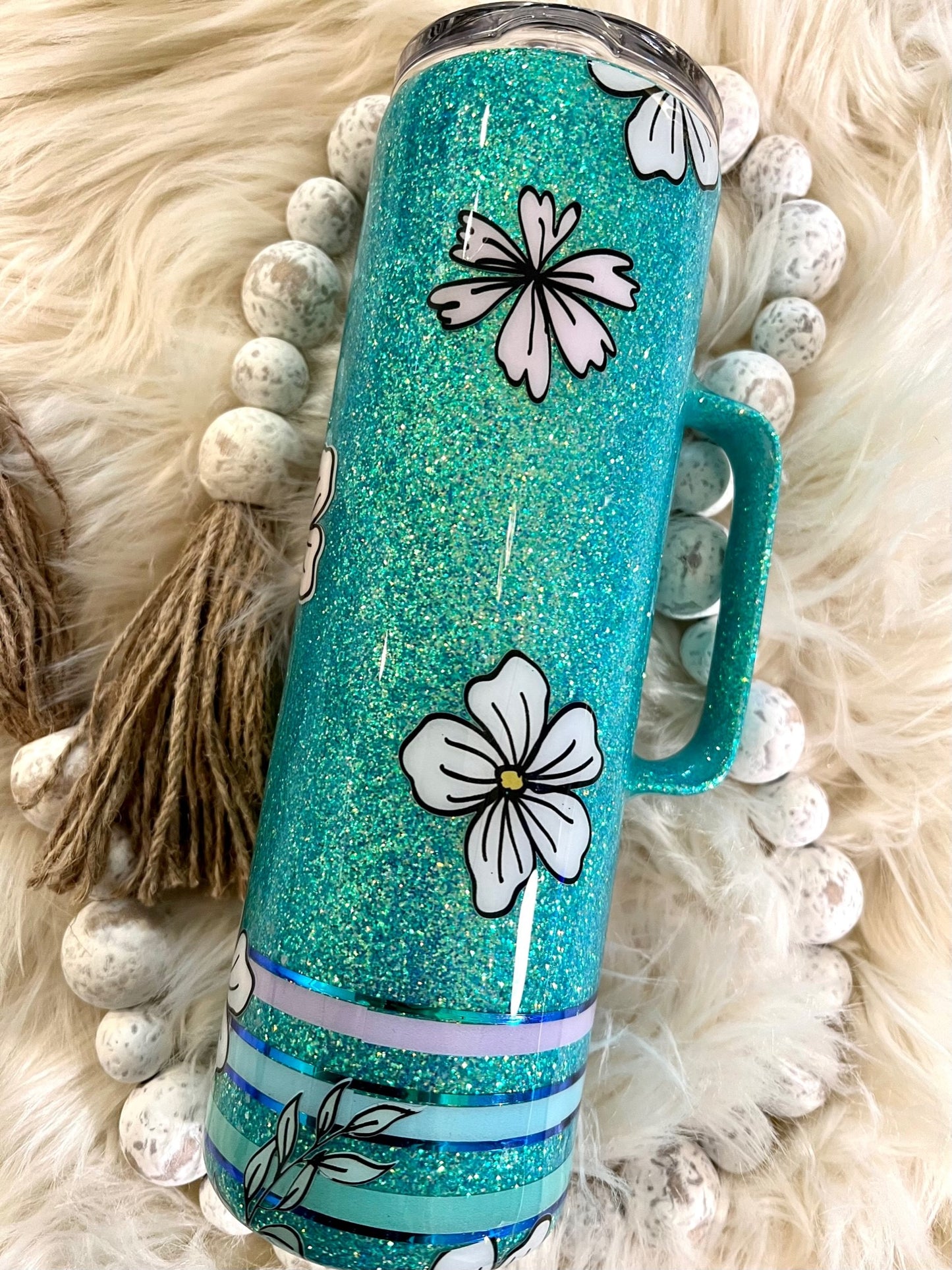 Happy Camper 30oz Skinny with Handle Tumbler RTS