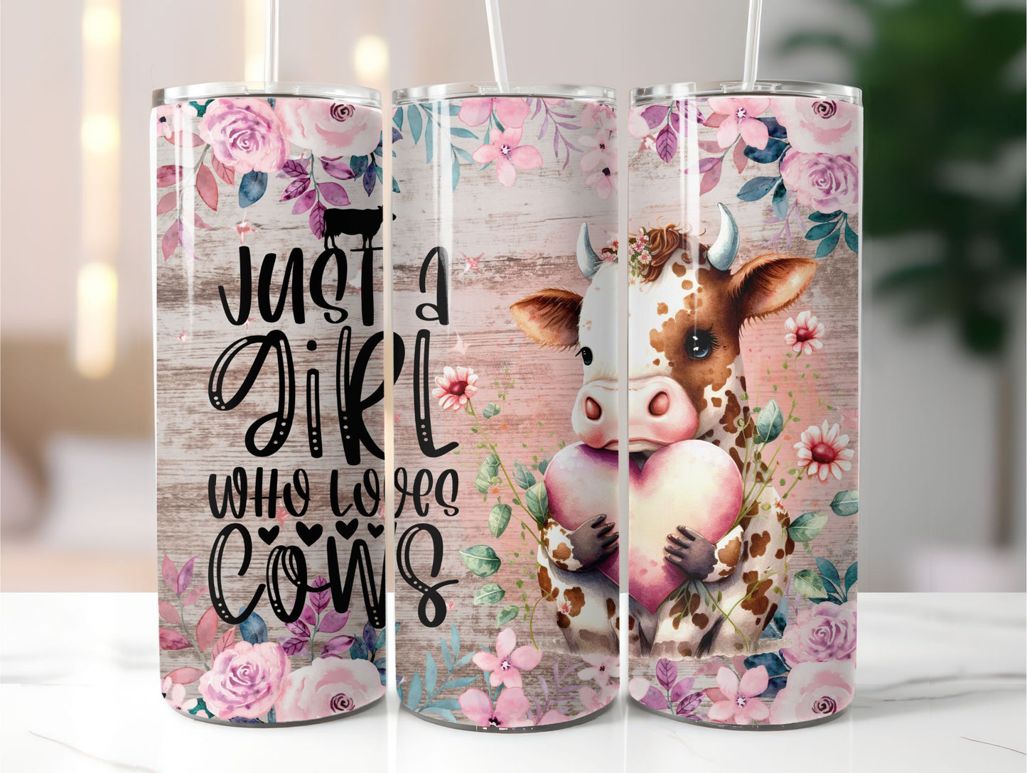 Just a Girl Who Loves Cows 20 oz