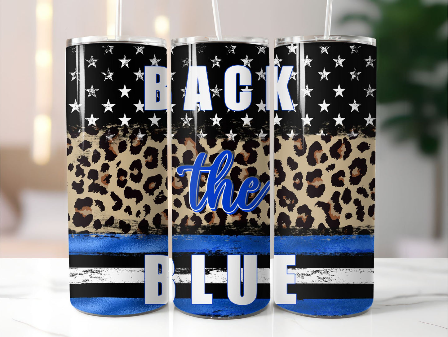 Back the Blue Flag 20 oz