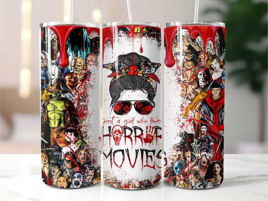 Just a girl who loves horror movies 20 oz