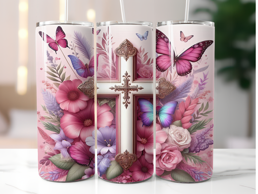 Pink Cross Flower  20 oz