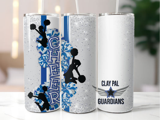 Cheer Tumbler (AVAILABLE in 4 STYLES see photos)  Clay PAL Duo Hydrosport and Clear Lid Tumbler   20 oz