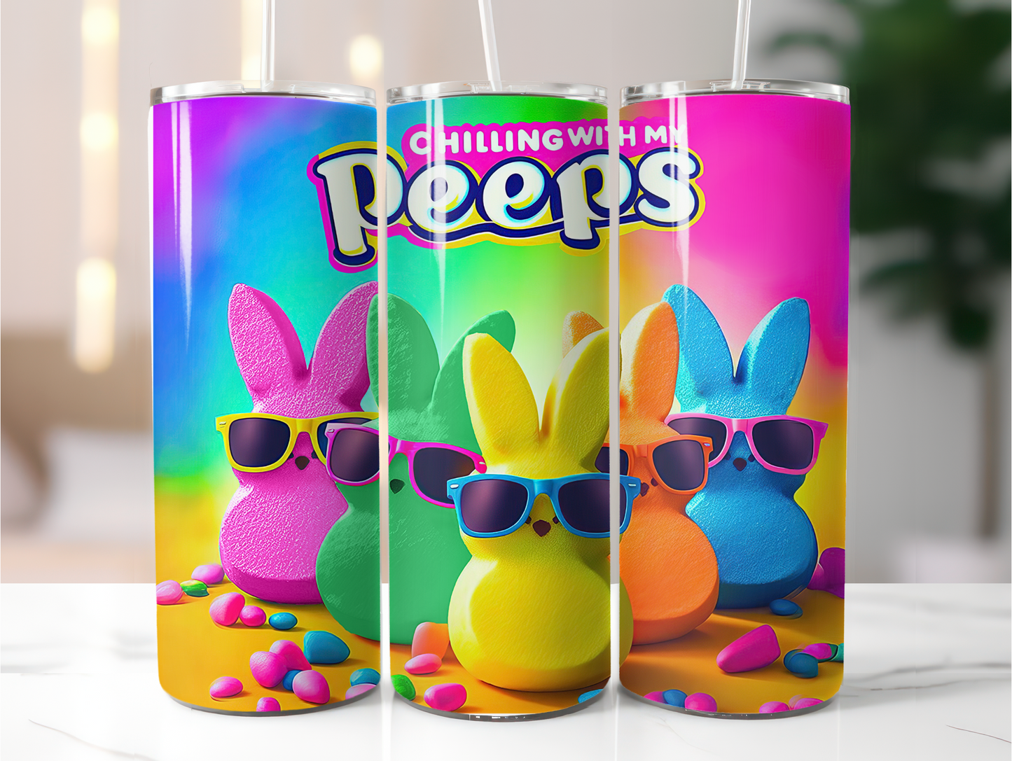 Chilling with my Peeps Colorful  20 oz