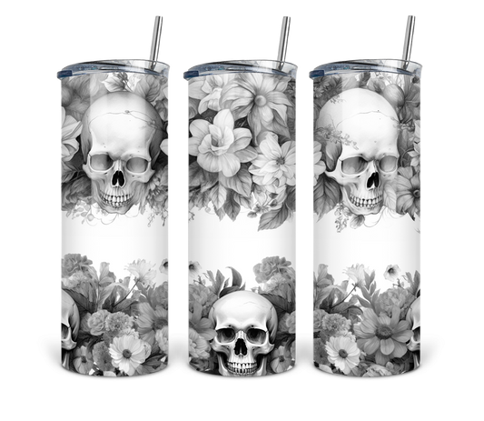 Black and White Skull 20 oz